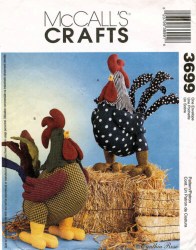 3699 671 MCCALLS 11" X 14" STUFFED ROOSTER DOLLS PATTERN UNCUT